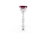 White gold Pear Cut Garnet Solitaire Celtic Knot Ring with Four-Prong Setting_14