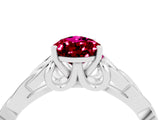 White gold Pear Cut Garnet Solitaire Celtic Knot Ring with Four-Prong Setting_16