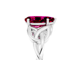 White gold Pear Cut Garnet Solitaire Celtic Knot Ring with Four-Prong Setting_17