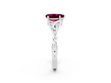 White gold Pear Cut Garnet Solitaire Engagement Ring with Celtic Knot Band and Four-Prong Setting_2