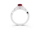 White gold Pear Cut Garnet Solitaire Engagement Ring with Celtic Knot Band and Four-Prong Setting_3
