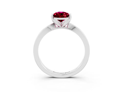 White gold Pear Cut Garnet Solitaire Engagement Ring with Classic Band and Four-Prong Setting_39