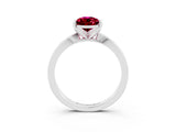 White gold Pear Cut Garnet Solitaire Engagement Ring with Classic Band and Four-Prong Setting_39