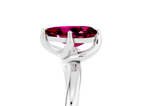 White gold Pear Cut Garnet Solitaire Engagement Ring with Four-Prong Setting and Classic Band_17