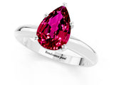 White gold Pear Cut Garnet Solitaire Engagement Ring with Round Band and Four-Prong Setting_25