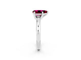 White gold Pear Cut Garnet Solitaire Engagement Ring with Round Band and Four-Prong Setting_26