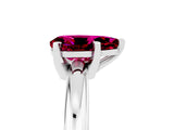 White gold Pear Cut Garnet Solitaire Engagement Ring with Round Band and Four-Prong Setting_29