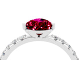 White gold Pear Cut Garnet Solitaire Pavé Band with Four-Prong Setting_4