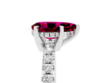White gold Pear Cut Garnet Solitaire Ring with Pavé Band and Four-Prong Setting_29