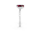White gold Pear Cut Garnet Solitaire Ring with Thin Band and Four-Prong Setting_14