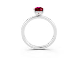 White gold Pear Cut Garnet Solitaire Ring with Thin Band and Four-Prong Setting_15