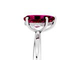 White gold Pear Cut Garnet Solitaire Ring with Thin Band and Four-Prong Setting_17