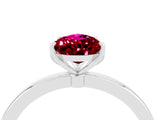 White gold Pear Cut Garnet Solitaire Ring with Thin Band and Prong Setting_16