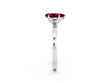 White gold Pear Cut Garnet Solitaire Ring with Thin Band and Prong Setting_38
