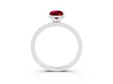 White gold Pear Cut Garnet Solitaire Ring with Thin Band and Prong Setting_39