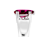 White gold Pear Cut Garnet Solitaire Ring with Wide Band and Prong Setting_5