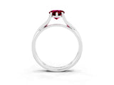 White gold Pear Cut Garnet Solitaire Twist Band Prong Setting Ring_39