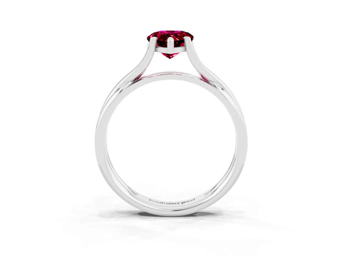 White gold Pear Cut Garnet Solitaire Twist Band Prong Setting Ring_39