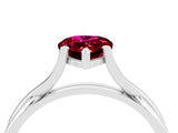 White gold Pear Cut Garnet Solitaire Twist Band Prong Setting Ring_40