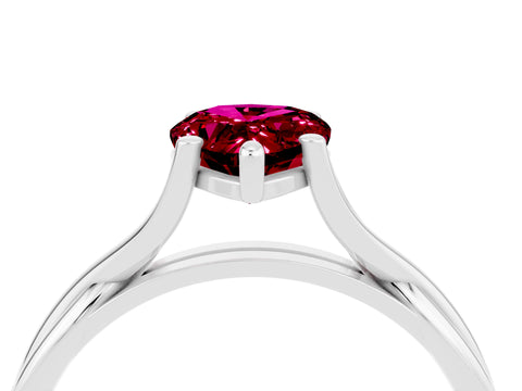 White gold Pear Cut Garnet Solitaire Twist Band Prong Setting Ring_40
