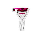 White gold Pear Cut Garnet Solitaire Twist Band Prong Setting Ring_41
