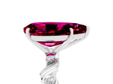 White gold Pear Cut Garnet Solitaire Twisted Band with Round  Accents and Prong Setting_17