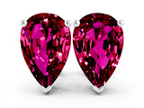 White gold Pear Cut Garnet Stud Earrings_18