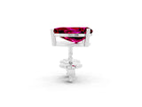 White gold Pear Cut Garnet Stud Earrings_20