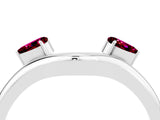 White gold Pear Cut Garnet Two-Stone Open Band Ring with Prong Setting_10