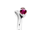 White gold Pear Cut Garnet Two-Stone Open Band Ring with Prong Setting_11