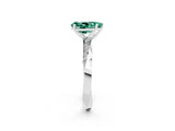 White gold Pear Cut Green Sapphire Engagement Ring with Side Stone Accents and Four-Prong Setting_29
