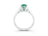 White gold Pear Cut Green Sapphire Solitaire Engagement Ring with Cathedral Setting and Four-Prong Mount_27