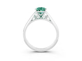 White gold Pear Cut Green Sapphire Solitaire Engagement Ring with Cathedral Setting and Four-Prong Mount_33