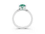 White gold Pear Cut Green Sapphire Solitaire Engagement Ring with Classic Band and Four-Prong Setting_39