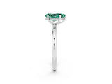 White gold Pear Cut Green Sapphire Solitaire Ring with Thin Band and Four-Prong Setting_14