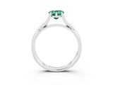 White gold Pear Cut Green Sapphire Solitaire Twist Band Prong Setting Ring_51