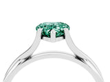 White gold Pear Cut Green Sapphire Solitaire Twist Band Prong Setting Ring_52