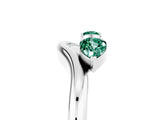 White gold Pear Cut Green Sapphire Two-Stone Open Band Ring with Prong Setting_11