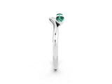 White gold Pear Cut Green Sapphire Two-Stone Open Band Ring with Prong Setting_8
