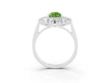 White gold Pear Cut Halo Cluster Diamond Ring with Pave Band and Four-Prong Setting_15