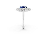 White gold Pear Cut Halo Cluster Diamond Ring with Pave Band and Four-Prong Setting_20