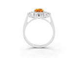 White gold Pear Cut Halo Cluster Diamond Ring with Pave Band and Four-Prong Setting_21