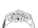 White gold Pear Cut Halo Cluster Diamond Ring with Pave Band and Four-Prong Setting_23