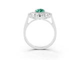 White gold Pear Cut Halo Cluster Diamond Ring with Pave Band and Four-Prong Setting_26
