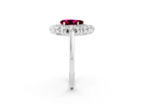 White gold Pear Cut Halo Cluster Diamond Ring with Pave Band and Four-Prong Setting_26