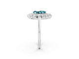White gold Pear Cut Halo Cluster Diamond Ring with Pave Band and Four-Prong Setting_27