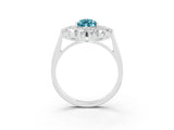 White gold Pear Cut Halo Cluster Diamond Ring with Pave Band and Four-Prong Setting_27