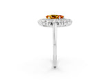 White gold Pear Cut Halo Cluster Diamond Ring with Pave Band and Four-Prong Setting_27