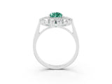 White gold Pear Cut Halo Cluster Diamond Ring with Pave Band and Four-Prong Setting_28