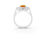 White gold Pear Cut Halo Cluster Diamond Ring with Pave Band and Four-Prong Setting_28